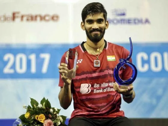 kidambi srikanth with the french open trophy