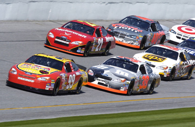 Racing cars in action