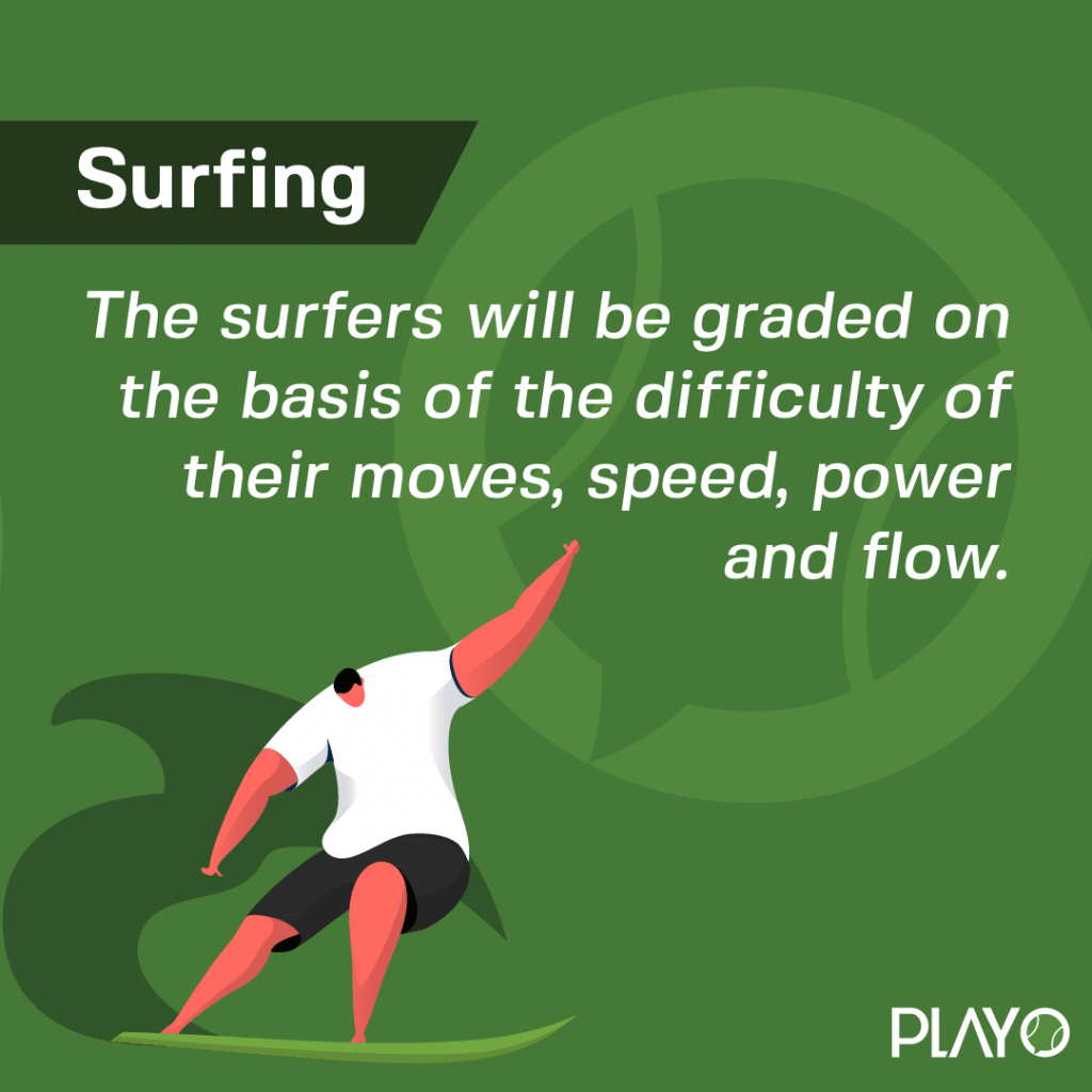 The surfers will be graded on the basis of the difficulty of their moves, speed, power and flow.